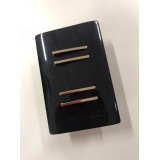 Conjunto Interruptor Quadruplo 2 Simples + 2 Paralelos (Especial) 4x2 - Preto Brilhante Gold